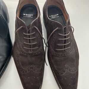 Men's Dark Brown Suede Oxfords - Di Bianco Made in Italy